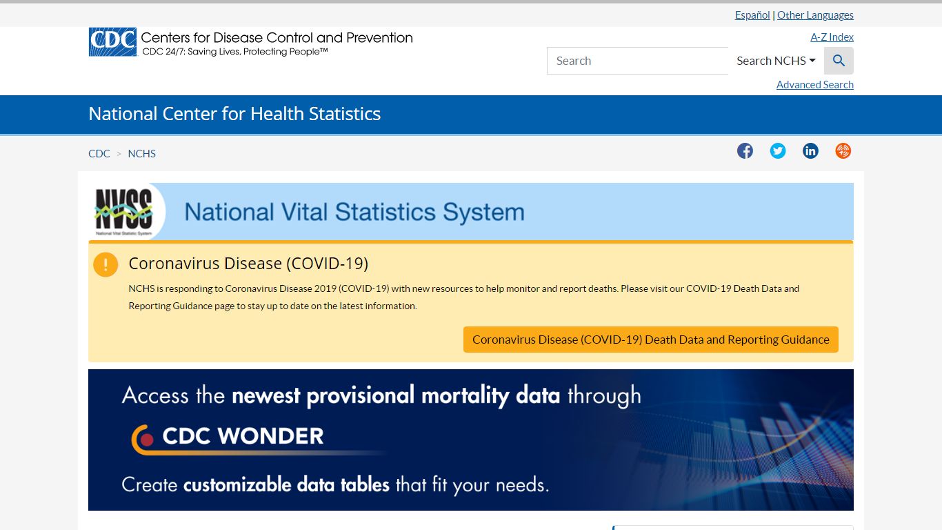 NVSS - National Vital Statistics System Homepage - Centers for Disease ...